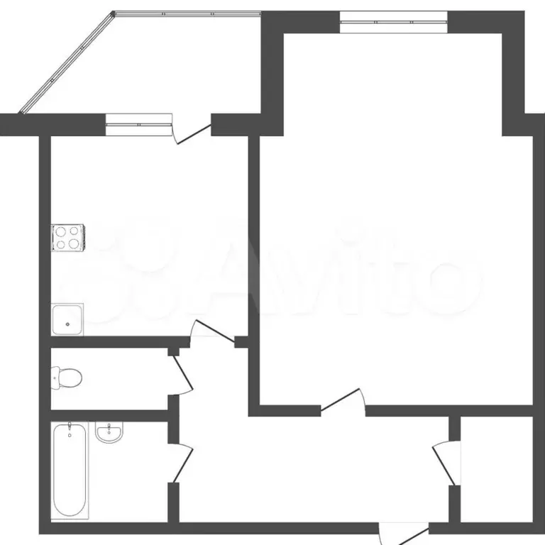 1-к. квартира, 44,1 м, 6/9 эт. - Фото 0