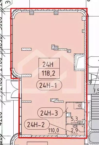 Помещение свободного назначения в Москва Марк жилой комплекс, к1 (118 ... - Фото 2