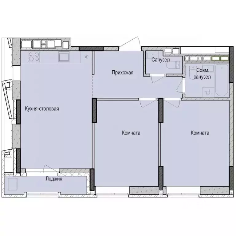 2-к кв. Татарстан, Казань Седьмое Небо жилрайон, Унай жилой комплекс ... - Фото 1