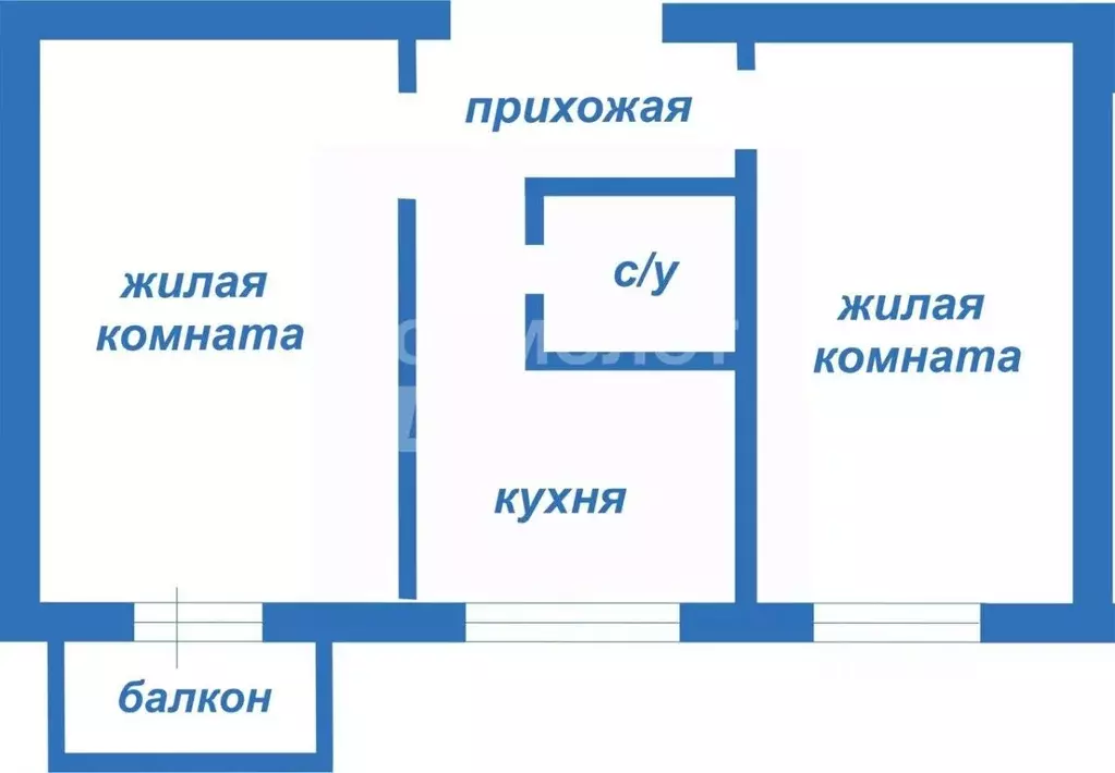 2-к кв. Амурская область, Райчихинск Комсомольская ул., 11 (44.4 м) - Фото 2