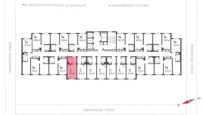 Квартира-студия: Санкт-Петербург, Пахомовская улица, 12к2 (20.8 м) - Фото 1