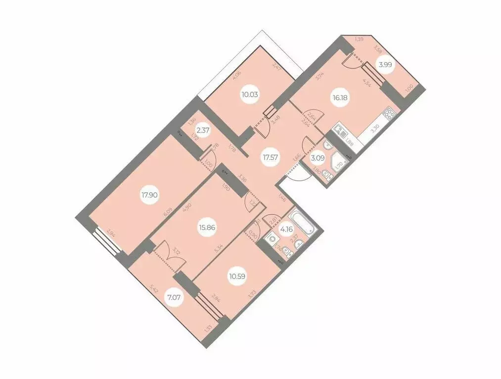 3-комнатная квартира: Санкт-Петербург, улица Маршала Захарова, 8 ... - Фото 1