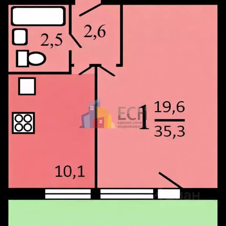 1-к кв. Москва Воронежская ул., 36К1 (35.3 м) - Фото 2