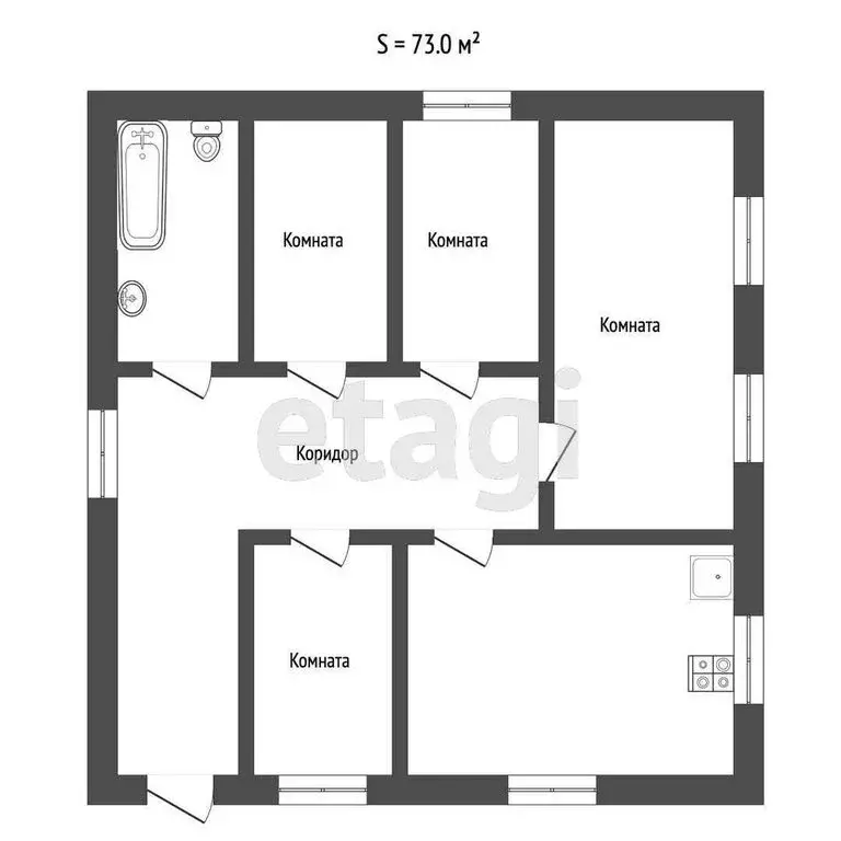 Дом в Заводоуковск, Революционная улица (73 м) - Фото 1