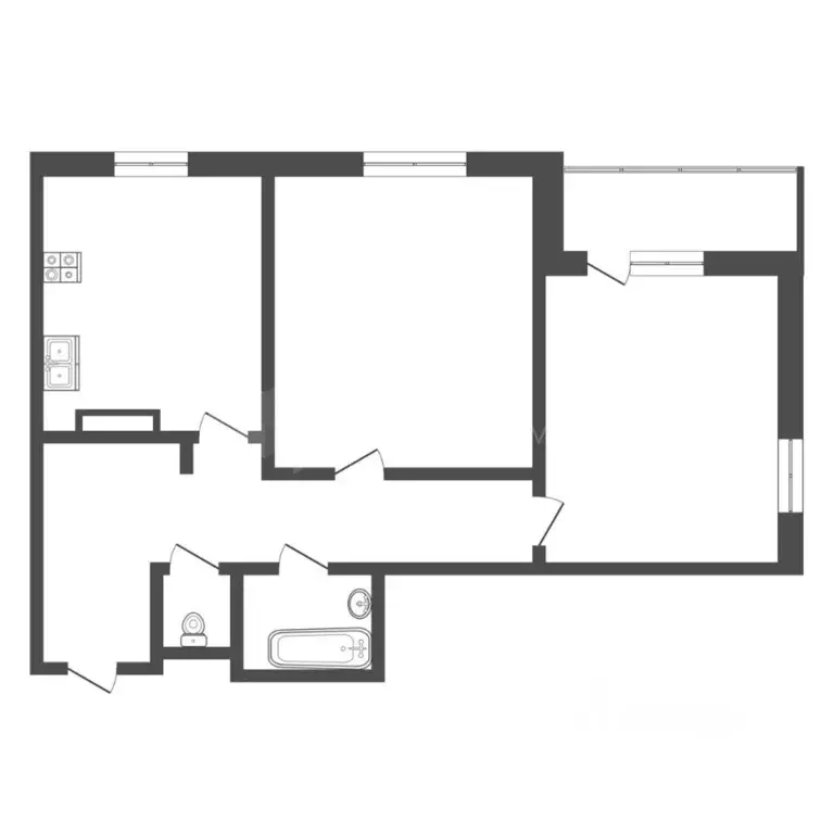 2-к кв. Тюменская область, Тюмень ул. Мельникайте, 2к10 (58.8 м) - Фото 2