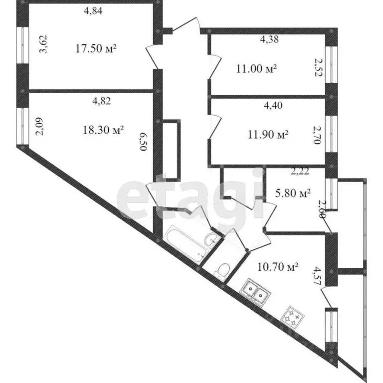 5-к кв. Вологодская область, Вологда Залинейная ул., 24Б (97.0 м) - Фото 2