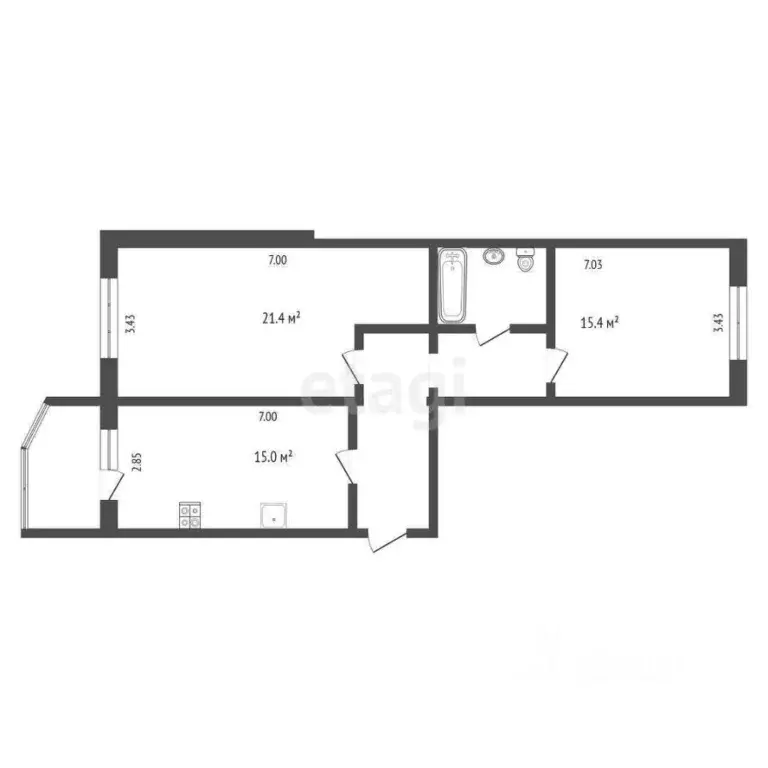 2-к кв. Ханты-Мансийский АО, Сургут ул. Семена Билецкого, 1 (72.0 м) - Фото 1