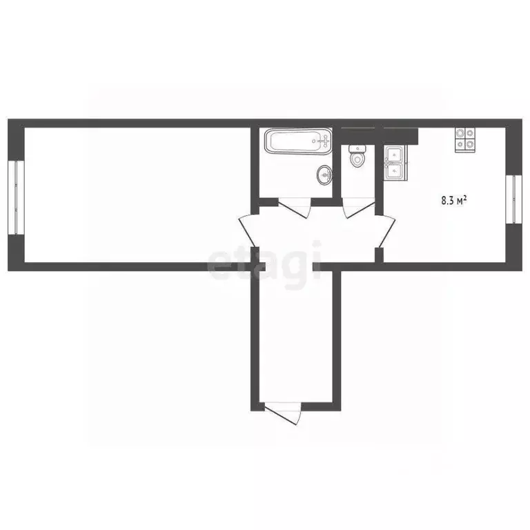 1-к кв. Ямало-Ненецкий АО, Муравленко ул. Губкина, 17 (39.1 м) - Фото 2