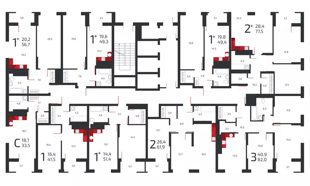 2-к квартира, 61.9 м - Фото 1
