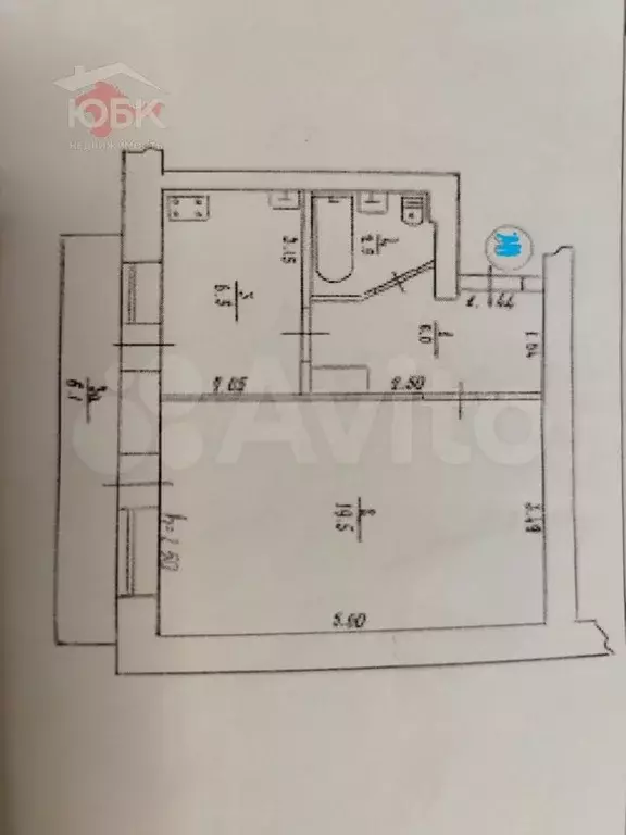 1-к. квартира, 34,9 м, 5/5 эт. - Фото 0