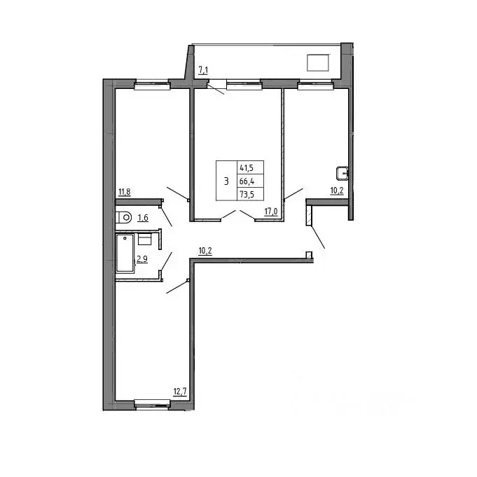 3-к кв. Приморский край, Уссурийск Семь Ветров мкр, Пархоменко жилой ... - Фото 1