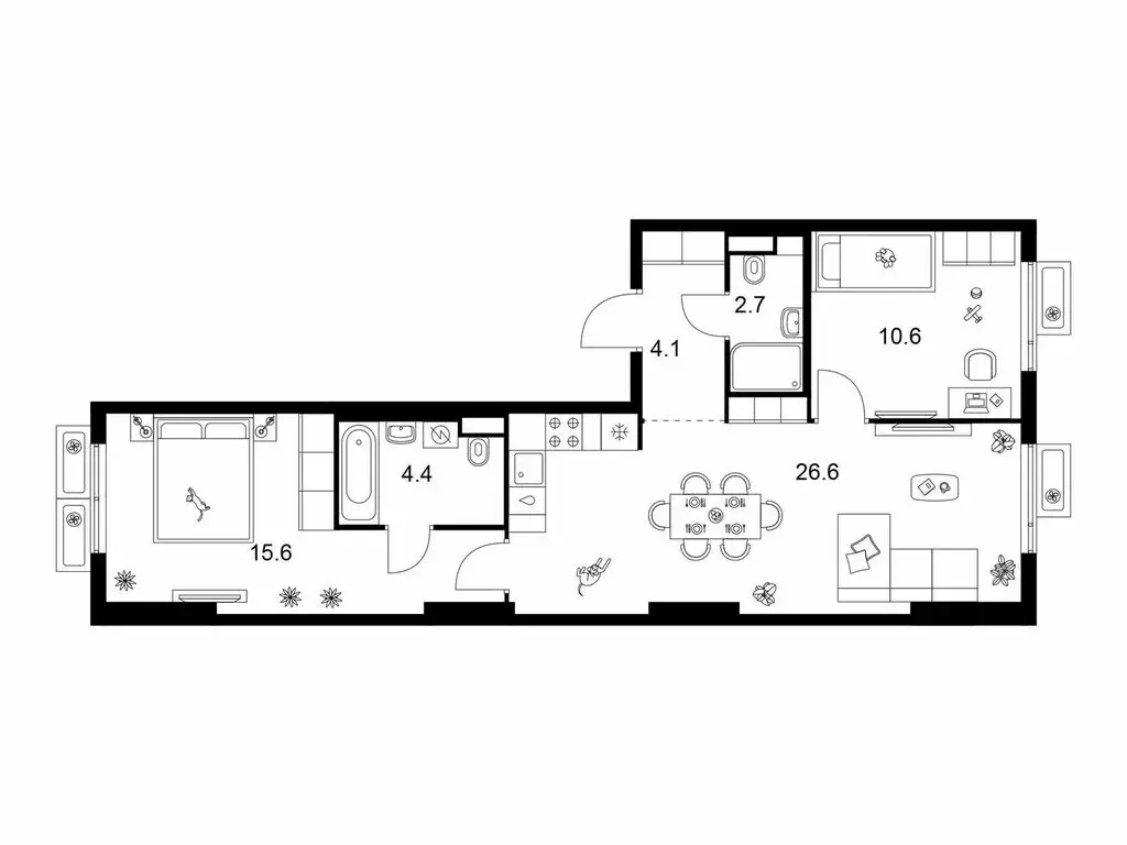 2-комнатная квартира: Мытищи, жилой комплекс Яуза Парк (64 м) - Фото 1