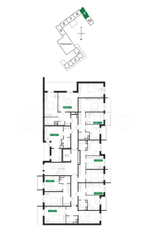 2-к. квартира, 74,6 м, 4/8 эт. - Фото 1