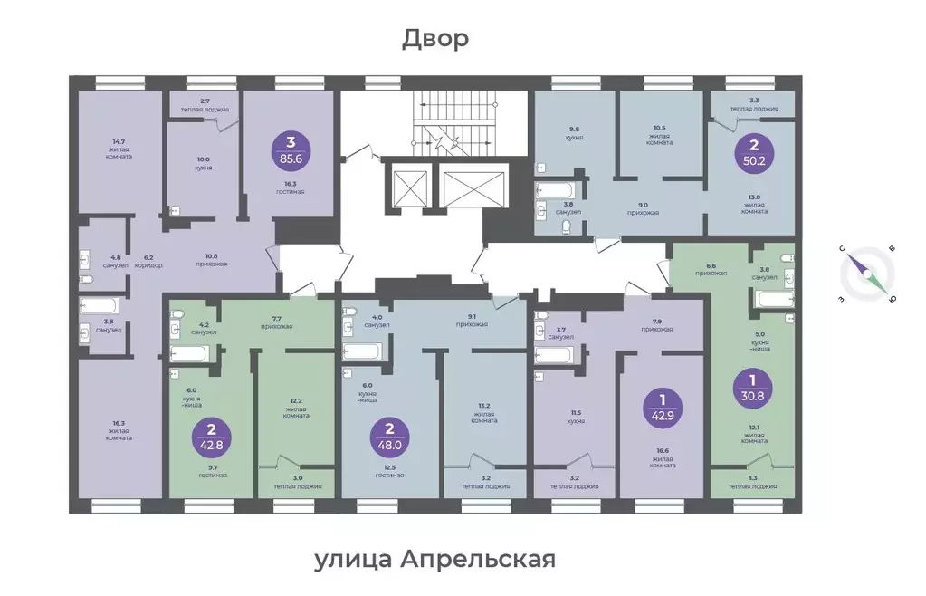 3-к кв. Красноярский край, Красноярск ул. Апрельская, 9 (84.8 м) - Фото 1