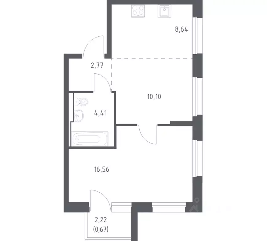1-к кв. Приморский край, Владивосток Днепровская ул., 19 (43.15 м) - Фото 1