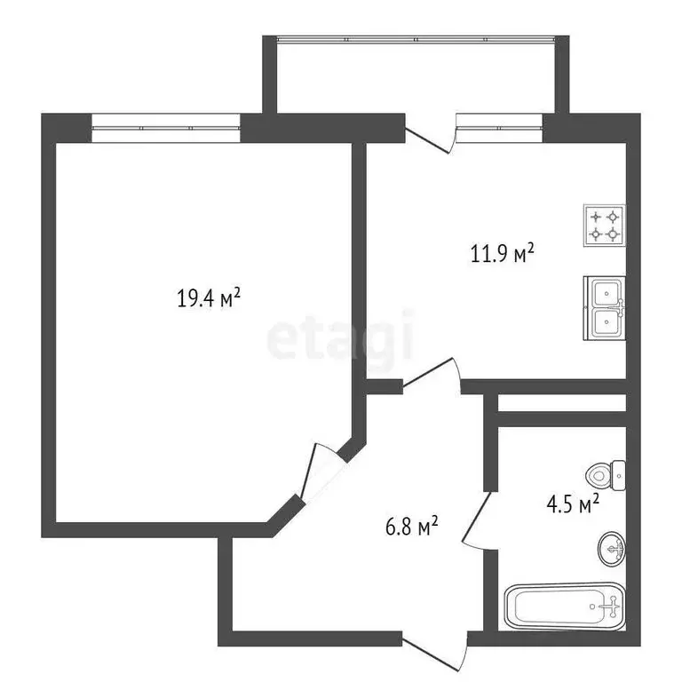 1-комнатная квартира: Астрахань, Балашовская улица, 13к1 (45 м) - Фото 0