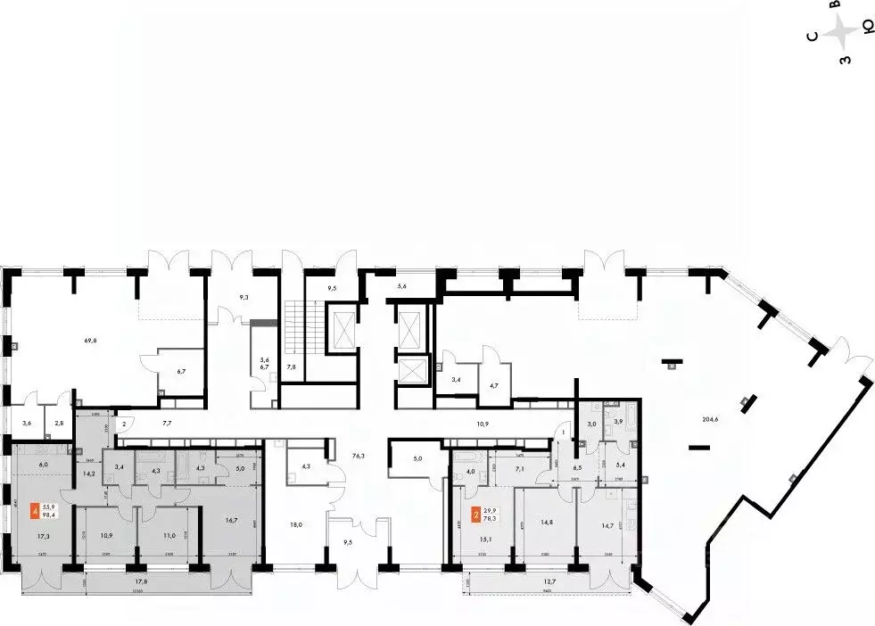 4-к кв. Нижегородская область, Нижний Новгород Черниговская ул. (98.4 ... - Фото 1