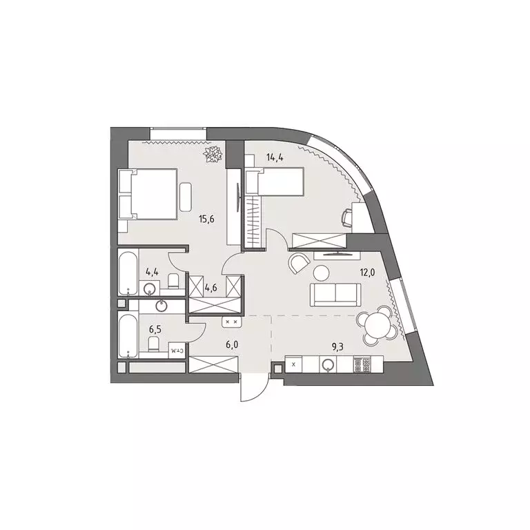 3-комнатная квартира: Москва, ЖК Родина Парк, к1 (72.8 м) - Фото 0