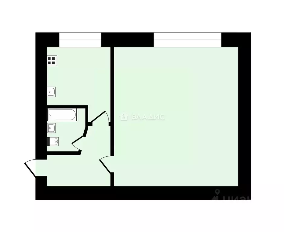 1-к кв. Владимирская область, Владимир ул. Ноябрьская, 4 (31.4 м) - Фото 1