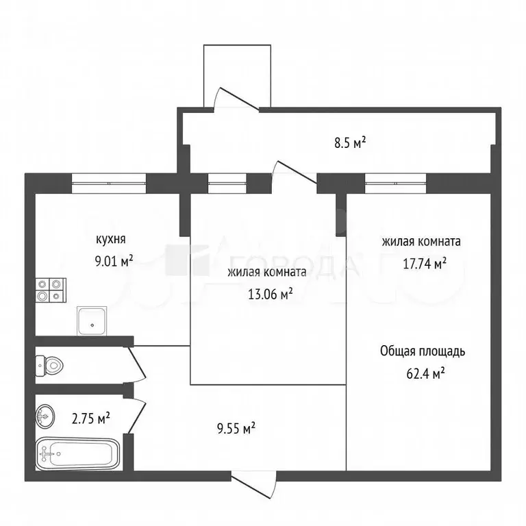 Продам офисное помещение, 62.4 м - Фото 0