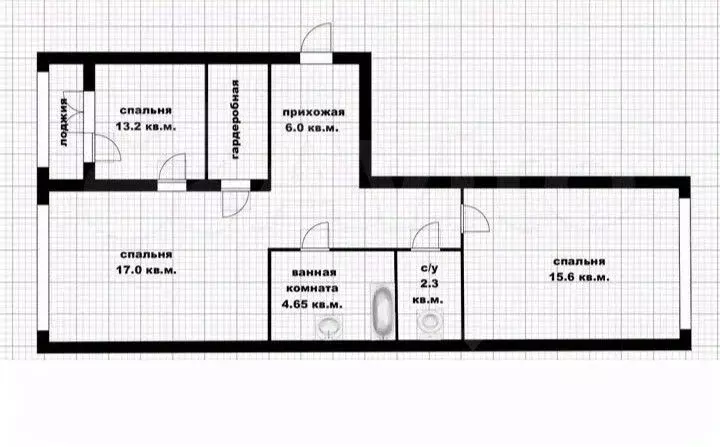 3-к кв. Башкортостан, Уфа ул. Пархоменко, 123 (73.0 м) - Фото 2