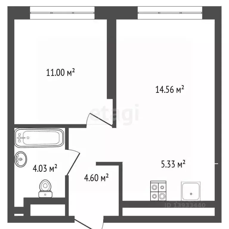 1-к кв. Тюменская область, Тюмень ул. Тимофея Чаркова, 93 (39.52 м) - Фото 2