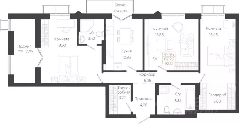3-к кв. Алтай, Майминский район, с. Майма ул. Энергетиков (92.12 м) - Фото 1