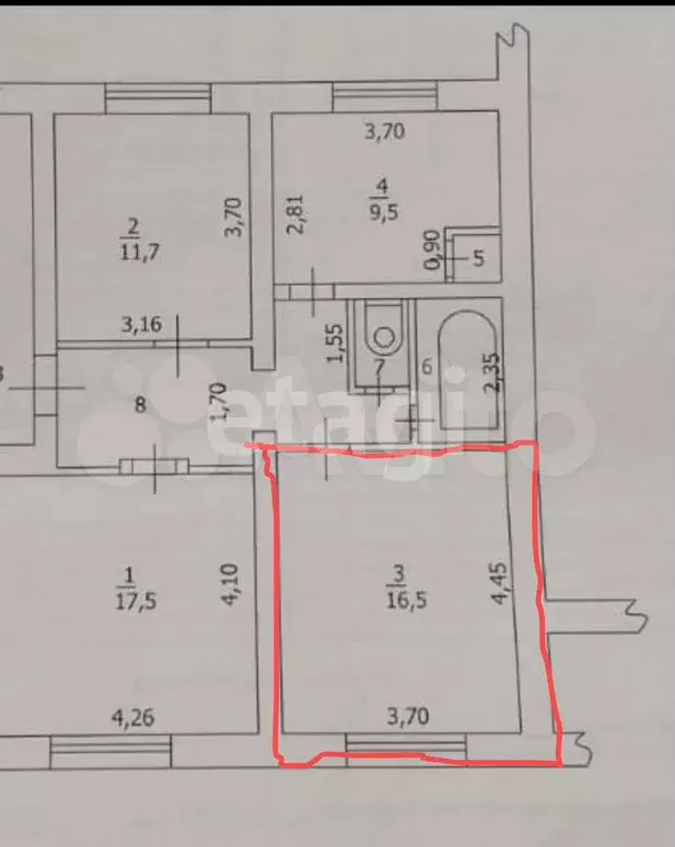 Квартира-студия, 16,5 м, 1/5 эт. - Фото 0