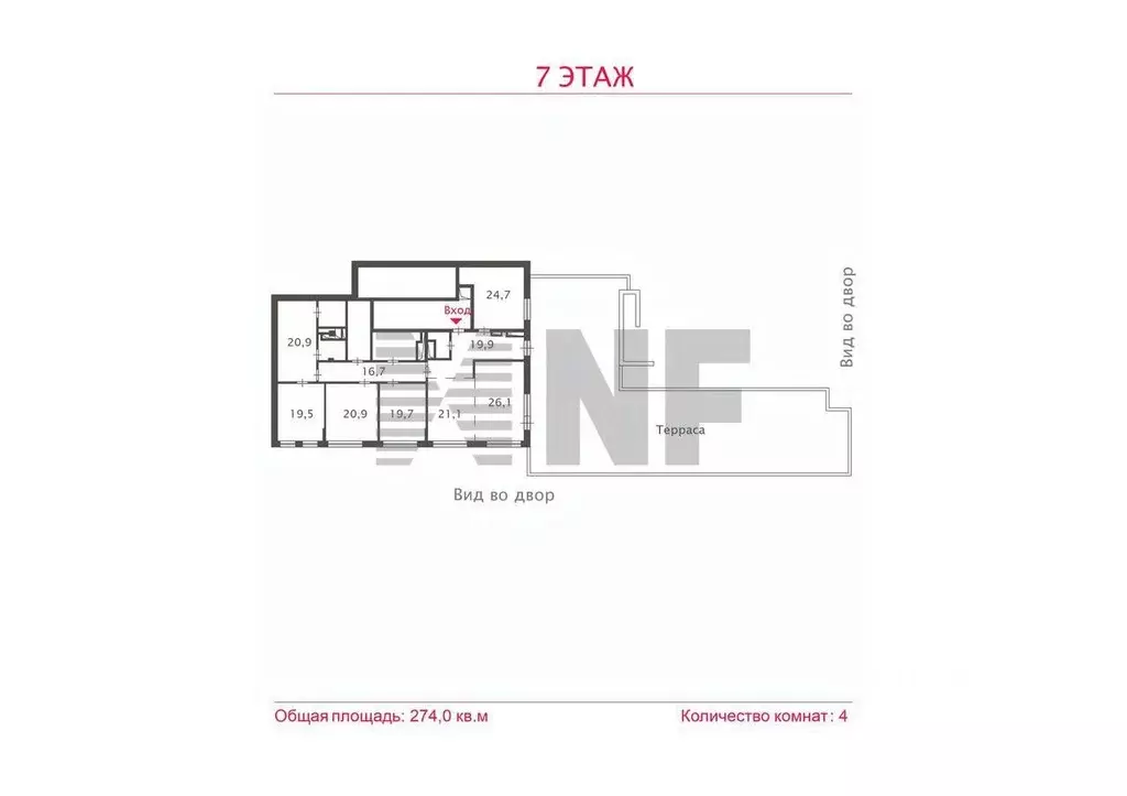 4-к кв. Москва ул. Льва Толстого, 23к1 (274.0 м) - Фото 2