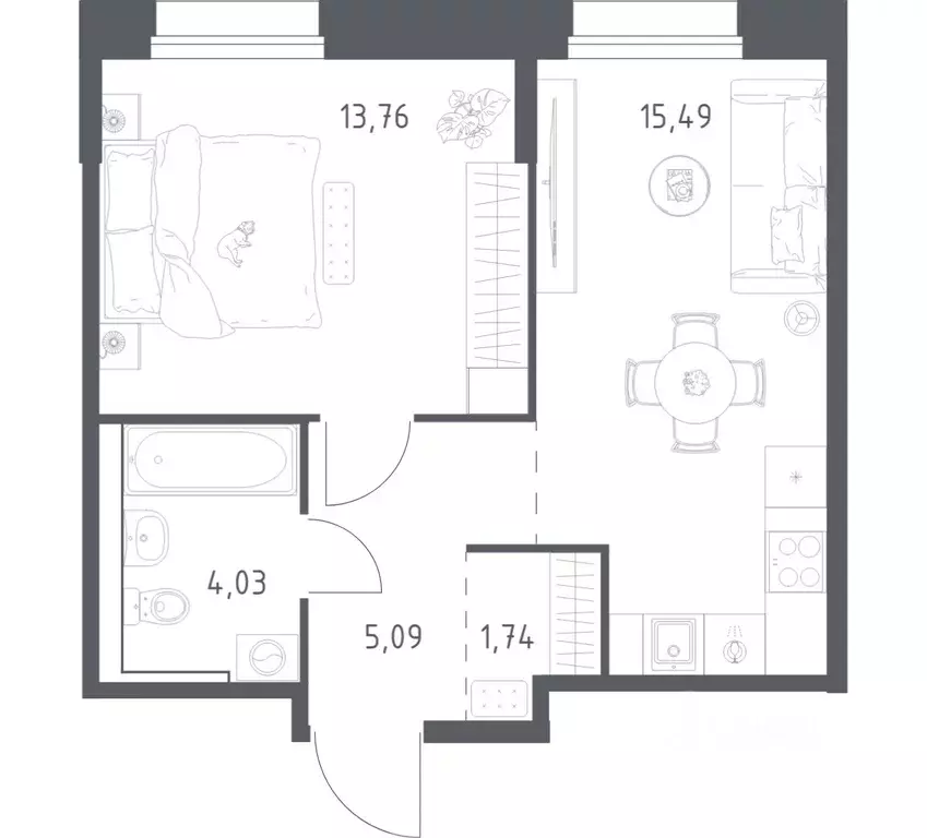 1-к кв. Мурманская область, Кола Кольские Огни жилой комплекс, 1 ... - Фото 1