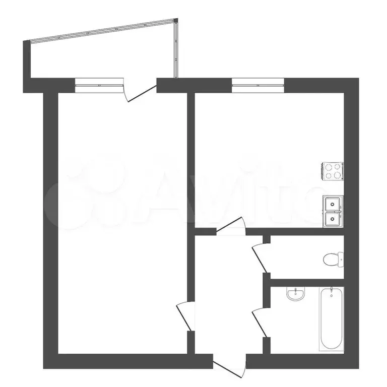 1-к. квартира, 33,4 м, 2/9 эт. - Фото 0