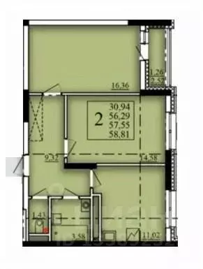 2-к кв. Башкортостан, Уфа Затон-Восточный жилрайон, Паруса жилой ... - Фото 1