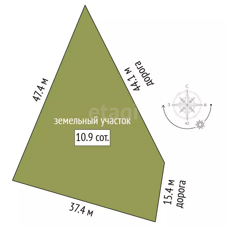 Участок в село Новый Краснояр, микрорайон Светлый (10 м) - Фото 1