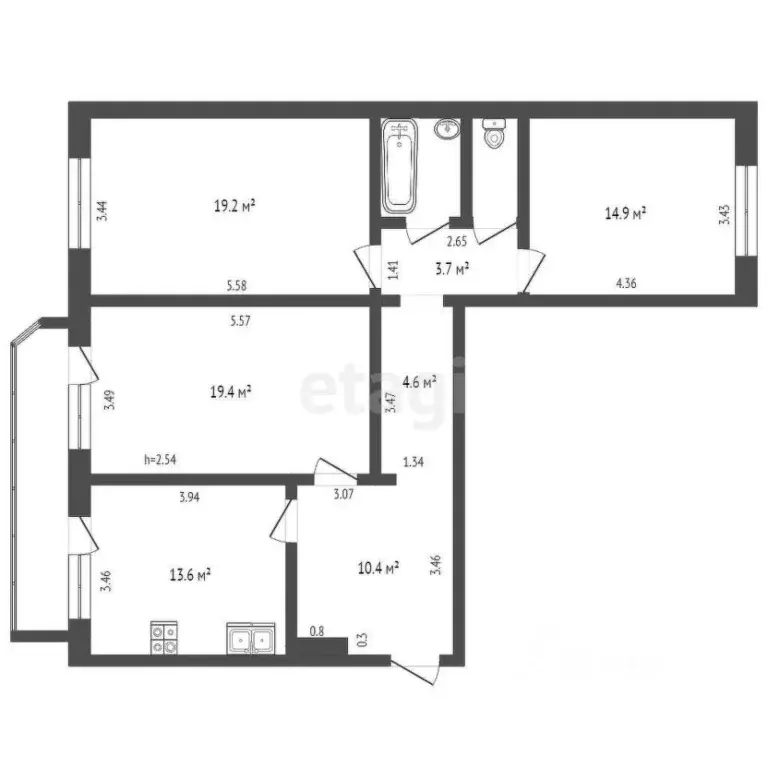 3-к кв. Тюменская область, Нижнетавдинский муниципальный округ, пос. ... - Фото 1