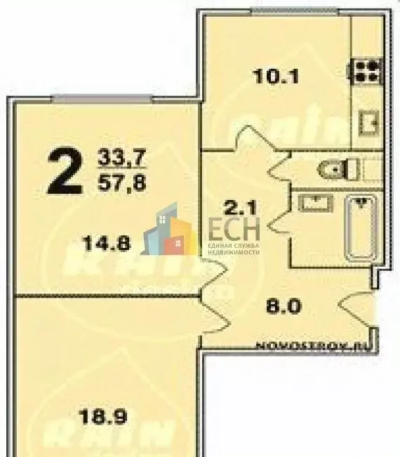 2-к кв. Москва Профсоюзная ул., 146К1 (56.2 м) - Фото 2