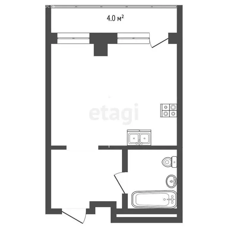 Квартира-студия: Якутск, улица Кузьмина, 30/2 (26.4 м) - Фото 1