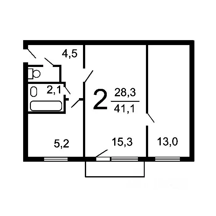 2-к кв. Москва ул. Академика Бочвара, 10Б (42.3 м) - Фото 1