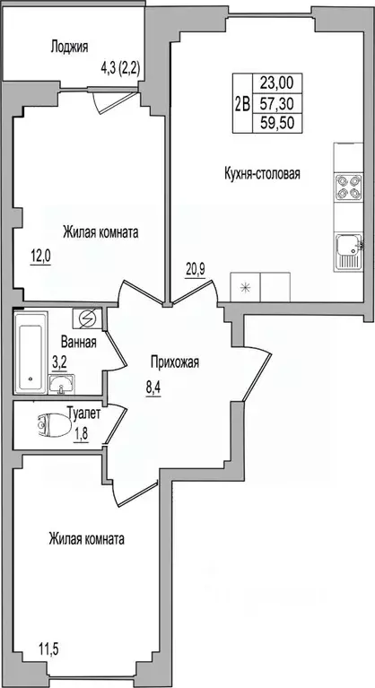 2-к кв. Псковская область, Псковский район, Завеличенская волость, д. ... - Фото 1