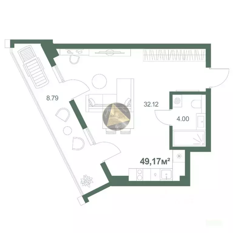 Студия Крым, Ялта ул. Войкова, 39Ак1 (49.17 м) - Фото 2