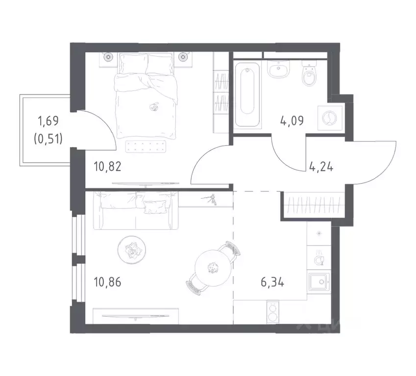 1-к кв. Московская область, Королев Юбилейный мкр, Космический Квартал ... - Фото 1