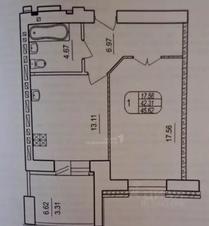 1-к кв. Татарстан, Казань ул. Салиха Батыева, 17 (42.8 м) - Фото 2