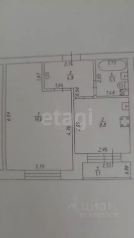 1-к кв. Татарстан, Казань ул. Оренбургский Тракт, 138В (35.7 м) - Фото 0