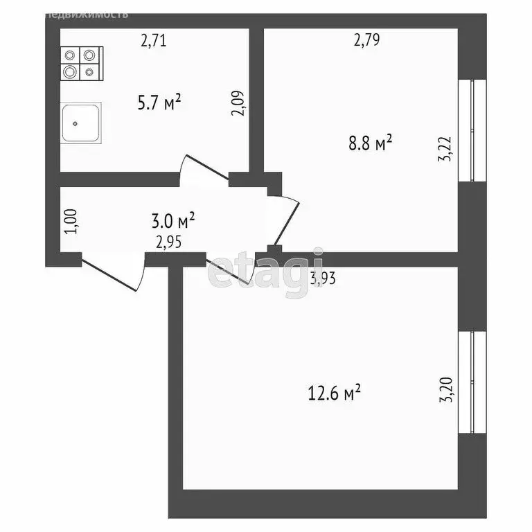 2-комнатная квартира: Тверь, Учительская улица, 3 (39.6 м) - Фото 0