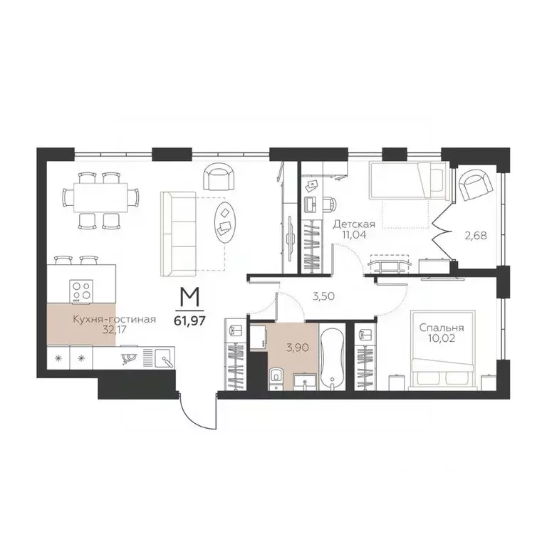 2-к кв. Тульская область, Тула городской округ, пос. Молодежный 10А ... - Фото 0