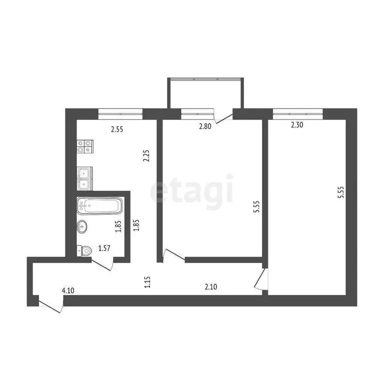 2-комнатная квартира: Саранск, Энергетическая улица, 14 (43 м) - Фото 1