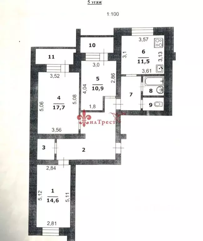 3-к кв. Белгородская область, Белгород Нагорная ул., 2 (86.0 м) - Фото 1