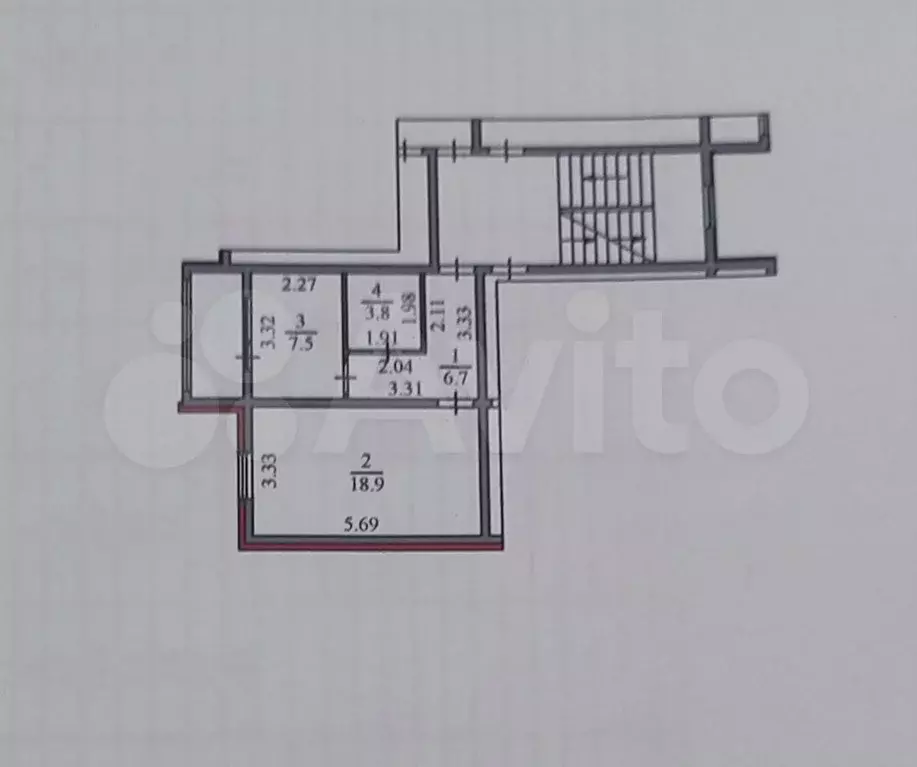 1-к. квартира, 36,9 м, 2/3 эт. - Фото 0