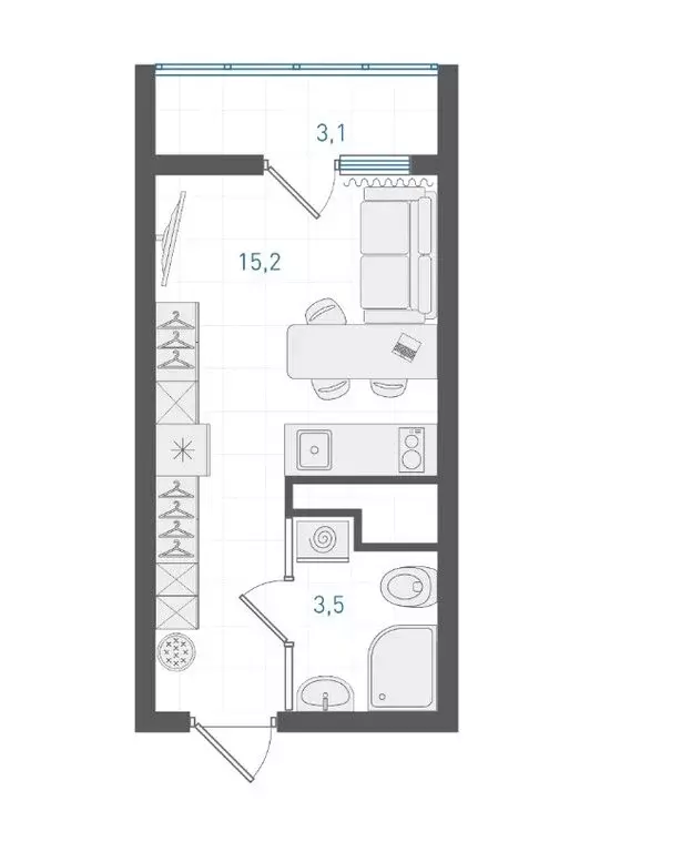 Квартира-студия: Екатеринбург, улица Академика Вонсовского, 93 (19.1 ... - Фото 1