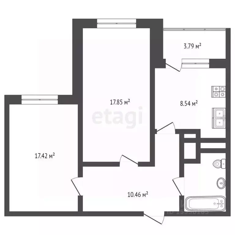 2-к кв. Самарская область, Самара Ташкентская ул., 173 (61.0 м) - Фото 1