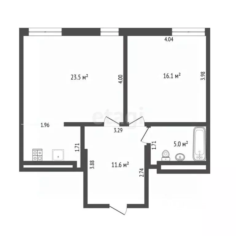 1-к кв. Тюменская область, Тюмень ул. Республики, 204к4 (58.4 м) - Фото 2